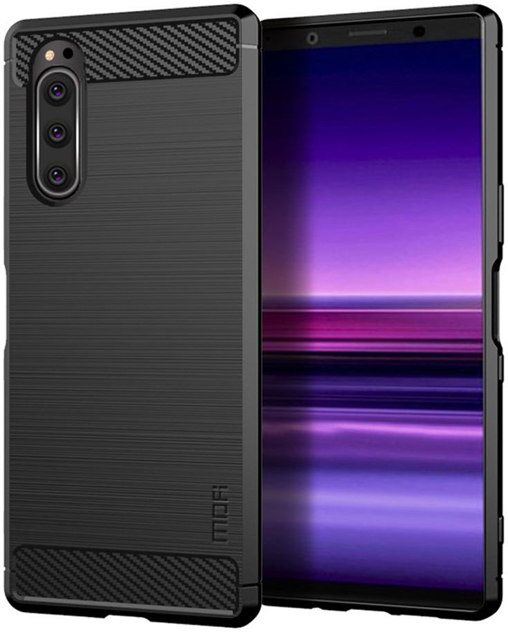 Sony Xperia 5 MOFI Geborsteld TPU Hoesje Zwart afbeelding 1
