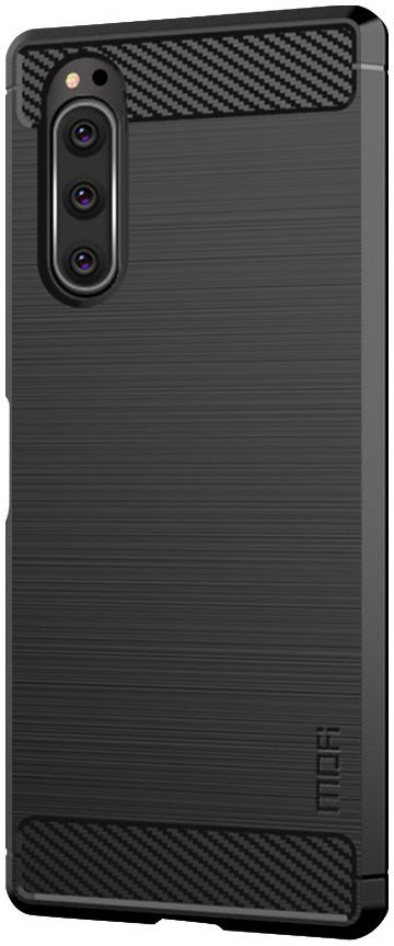 Sony Xperia 5 MOFI Geborsteld TPU Hoesje Zwart afbeelding 2
