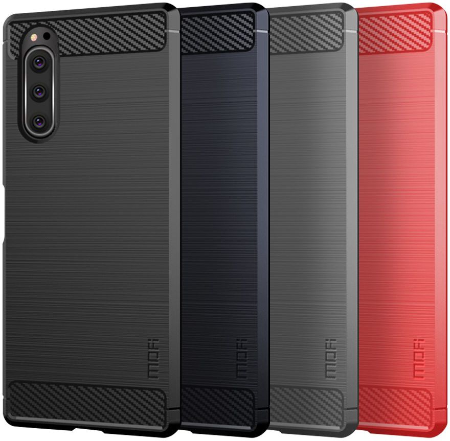 Sony Xperia 5 MOFI Geborsteld TPU Hoesje Zwart afbeelding 4