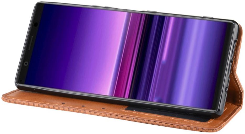 Sony Xperia 5 Retro Portemonnee Hoesje Bruin afbeelding 10