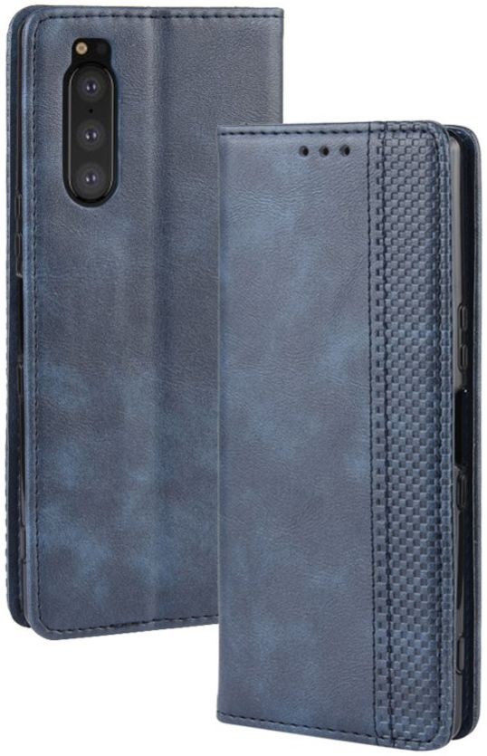 Sony Xperia 5 Retro Portemonnee Hoesje Blauw afbeelding 7