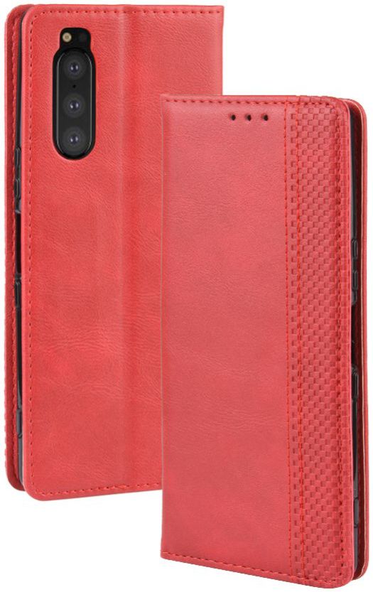 Sony Xperia 5 Retro Portemonnee Hoesje Rood afbeelding 7
