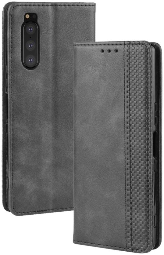 Sony Xperia 5 Retro Portemonnee Hoesje Grijs afbeelding 5