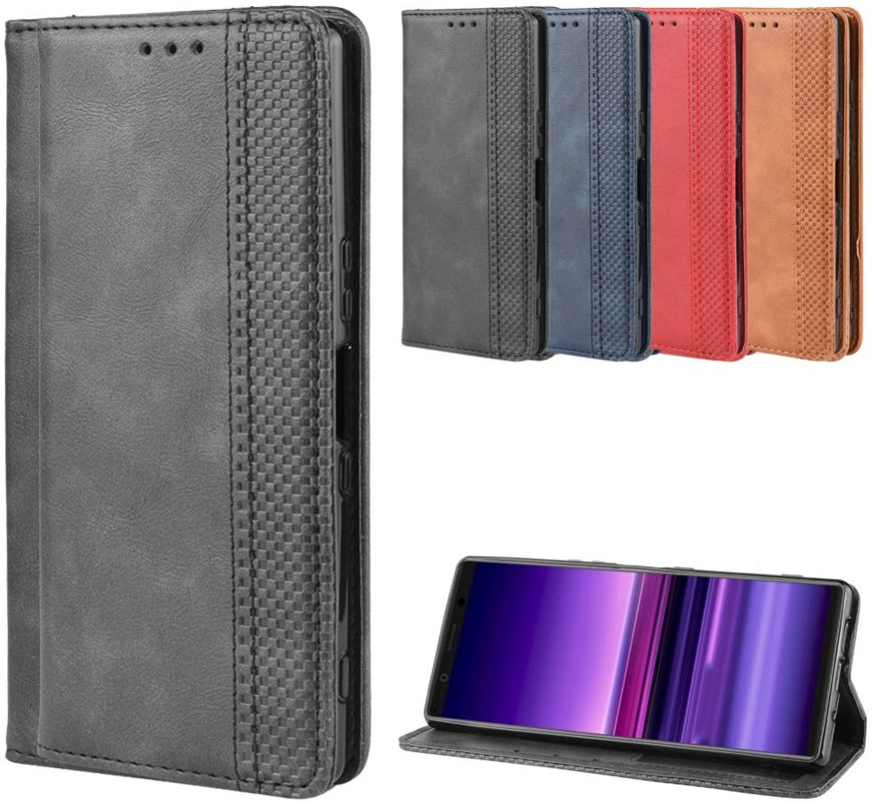 Sony Xperia 5 Retro Portemonnee Hoesje Grijs afbeelding 7