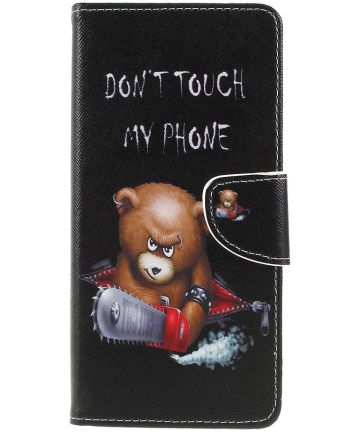 Sony Xperia 1 Portemonnee Hoesje met Don't Touch My Phone Print Hoesjes