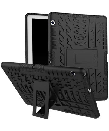 Huawei MediaPad T3 (10) Robuuste Hybride Hoesje Zwart Hoesjes