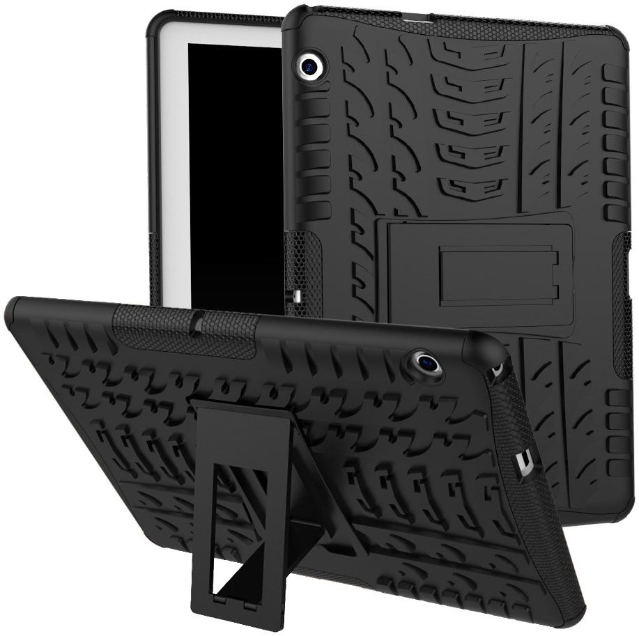 Huawei MediaPad T3 (10) Robuuste Hybride Hoesje Zwart afbeelding 1