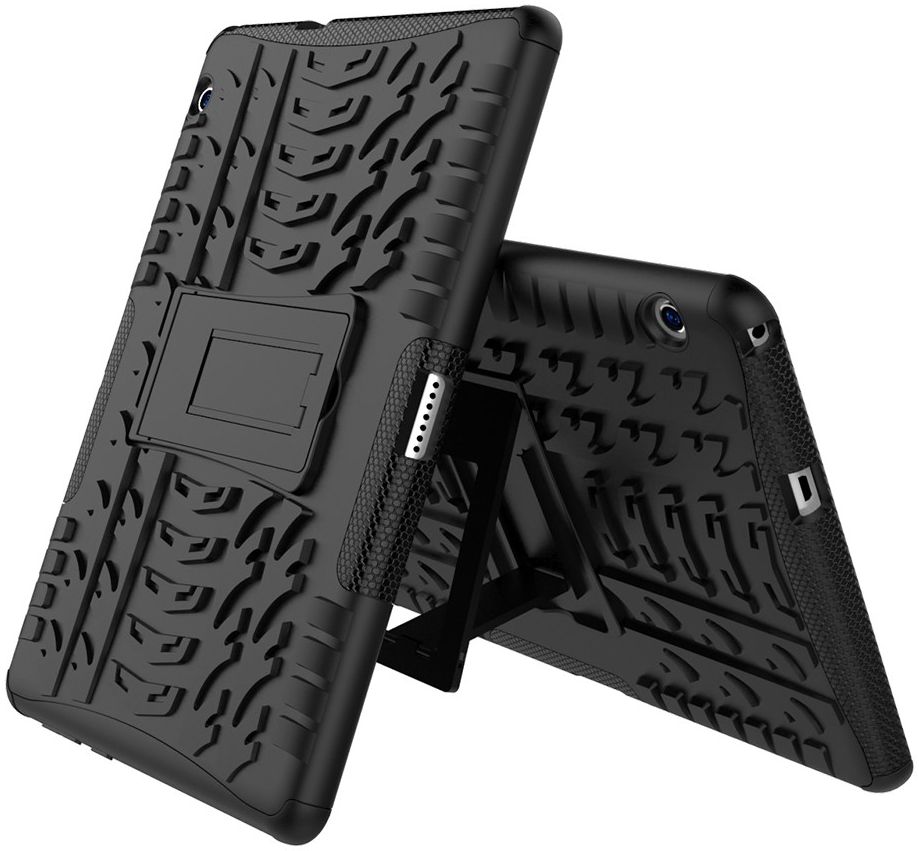 Huawei MediaPad T3 (10) Robuuste Hybride Hoesje Zwart afbeelding 2