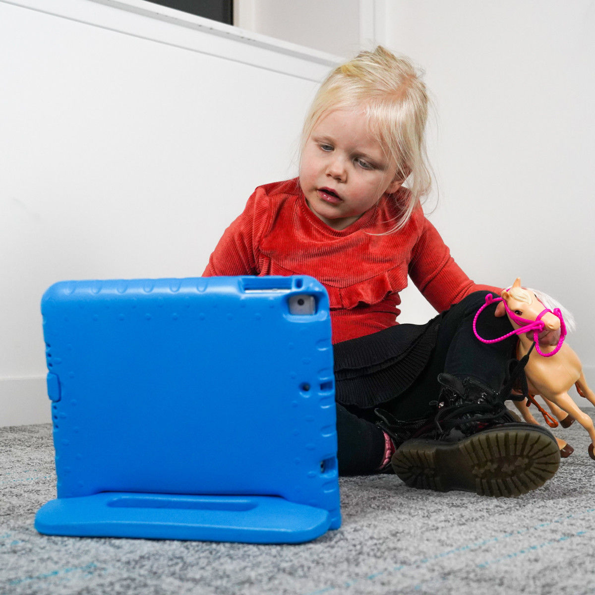 Huawei MediaPad T5 (10) Kinder Tablethoes met Handvat Blauw afbeelding 3