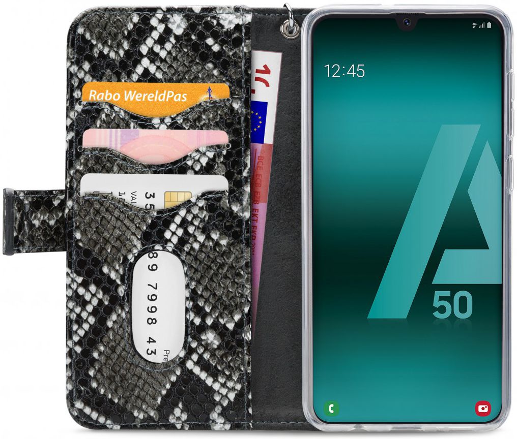 Mobilize Gelly Wallet Zipper Samsung A50 / A30s Hoesje Black Snake afbeelding 2