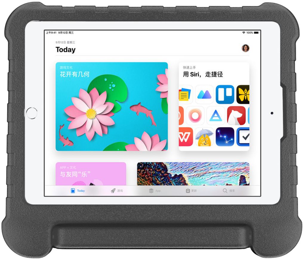 Apple iPad 2017 / 2018 / Air / Air 2 Kindvriendelijk Tablethoes Zwart afbeelding 4
