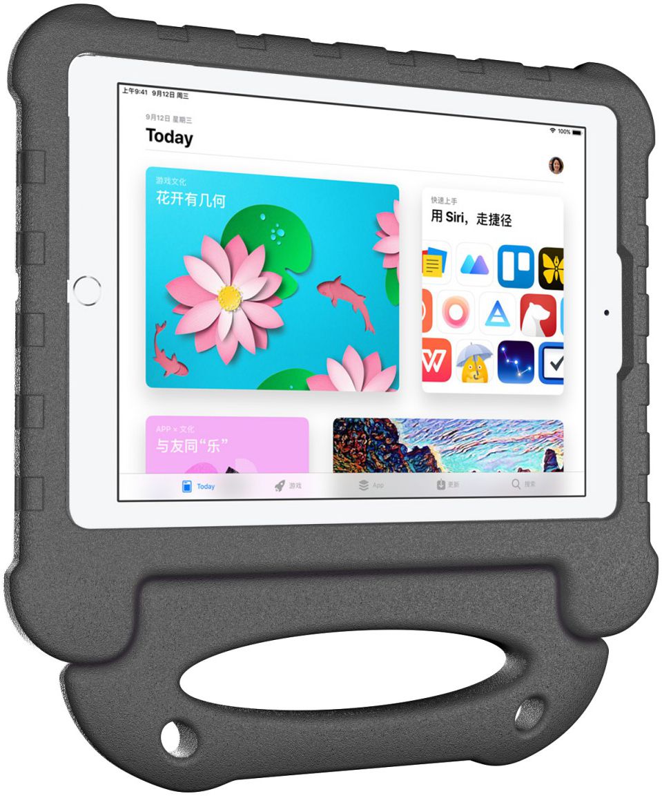 Apple iPad 2017 / 2018 / Air / Air 2 Kindvriendelijk Tablethoes Zwart afbeelding 5