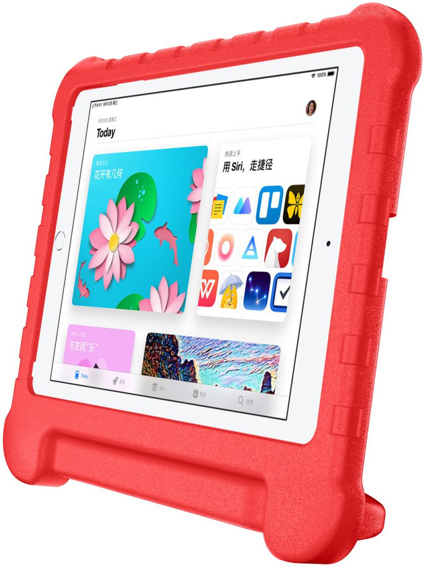 Apple iPad 2017 / 2018 / Air / Air 2 Kindvriendelijk Tablethoes Rood afbeelding 2