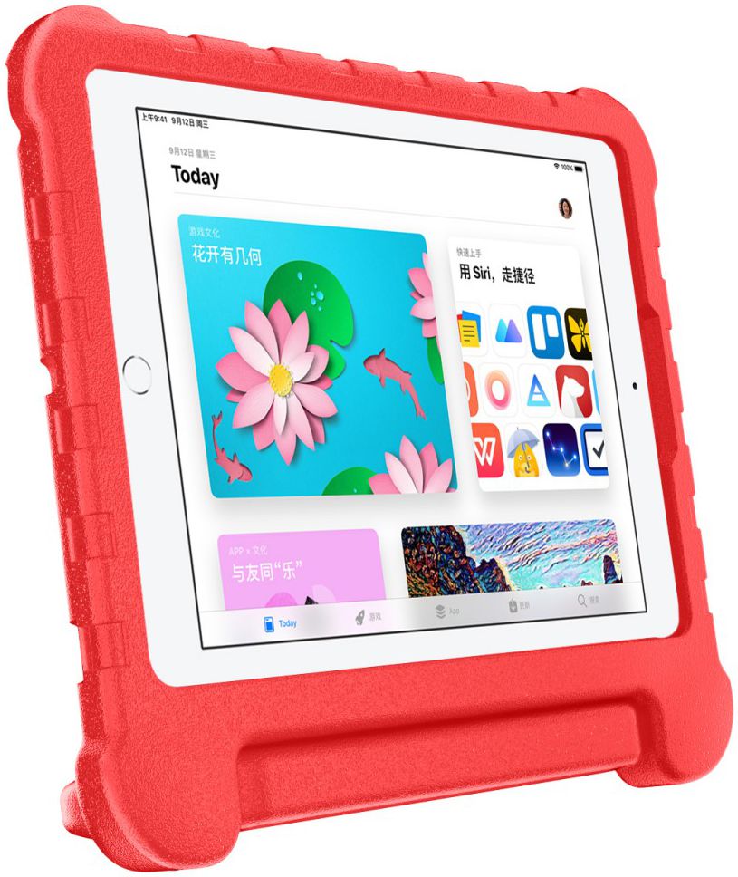 Apple iPad 2017 / 2018 / Air / Air 2 Kindvriendelijk Tablethoes Rood afbeelding 3