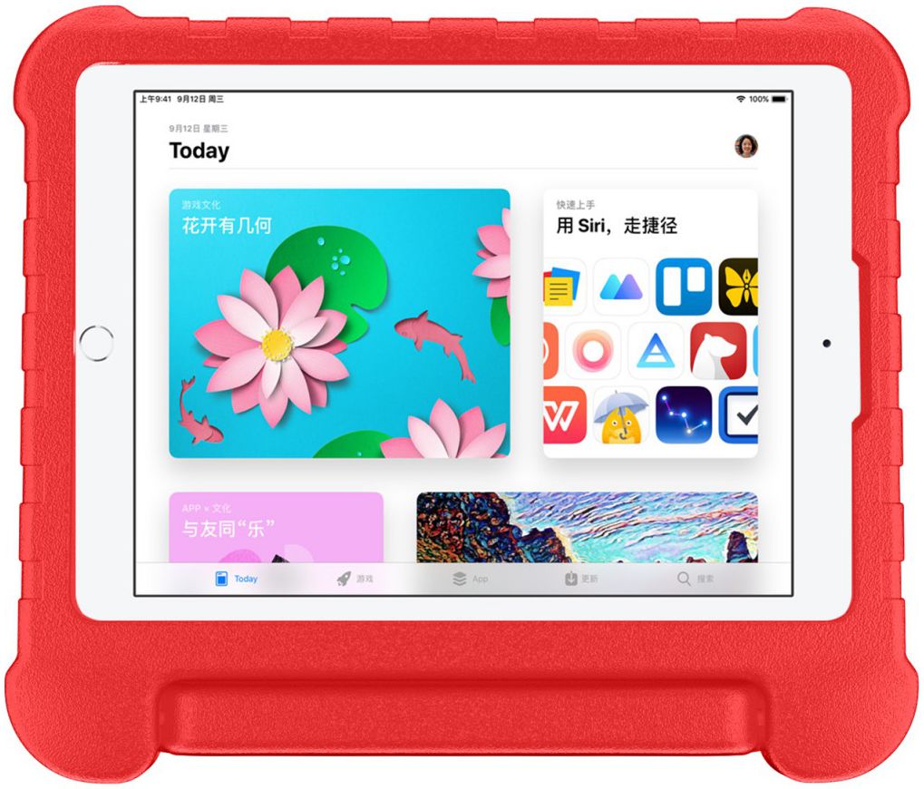 Apple iPad 2017 / 2018 / Air / Air 2 Kindvriendelijk Tablethoes Rood afbeelding 4