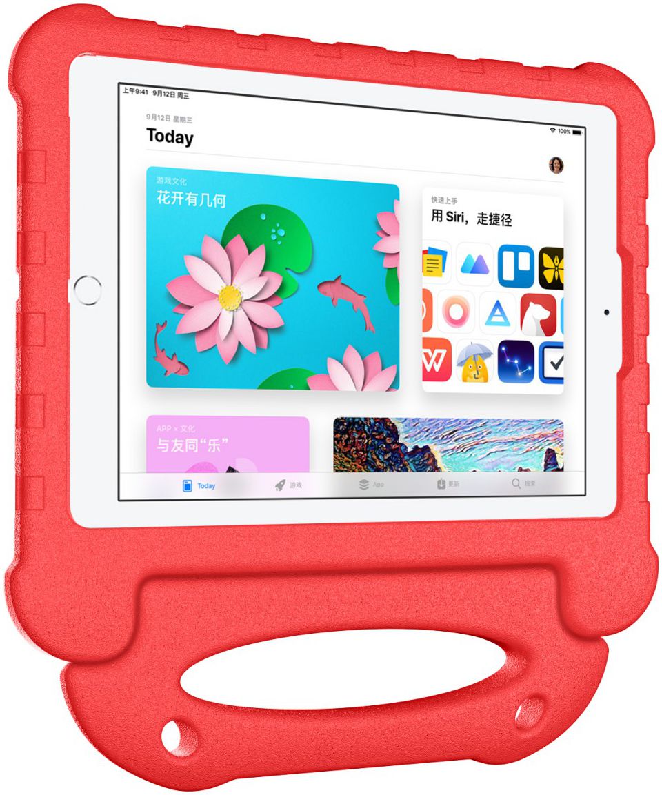 Apple iPad 2017 / 2018 / Air / Air 2 Kindvriendelijk Tablethoes Rood afbeelding 5