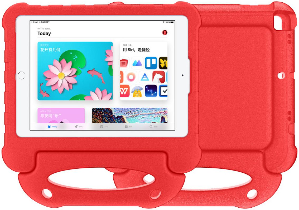 Apple iPad 2017 / 2018 / Air / Air 2 Kindvriendelijk Tablethoes Rood afbeelding 7