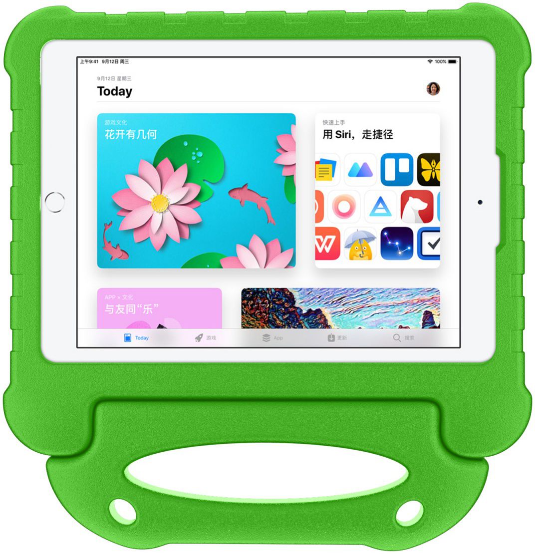 Apple iPad 2017 / 2018 / Air / Air 2 Kindvriendelijk Tablethoes Groen afbeelding 1