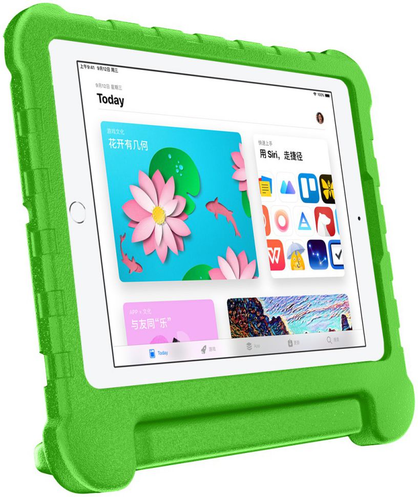 Apple iPad 2017 / 2018 / Air / Air 2 Kindvriendelijk Tablethoes Groen afbeelding 3