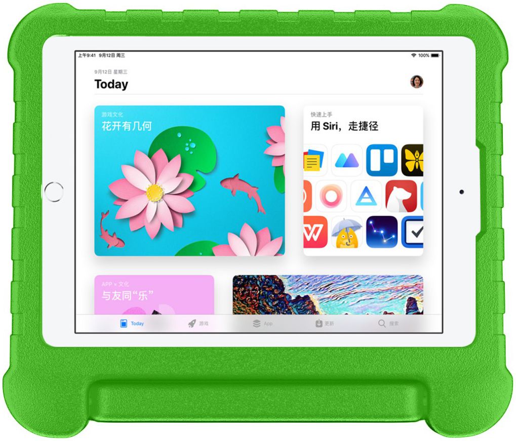 Apple iPad 2017 / 2018 / Air / Air 2 Kindvriendelijk Tablethoes Groen afbeelding 4