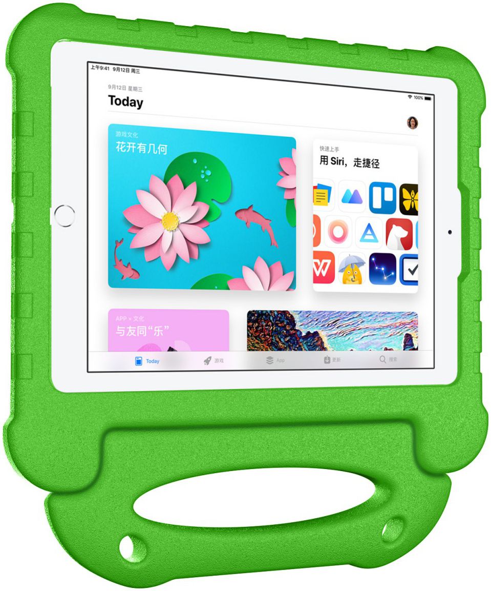 Apple iPad 2017 / 2018 / Air / Air 2 Kindvriendelijk Tablethoes Groen afbeelding 5