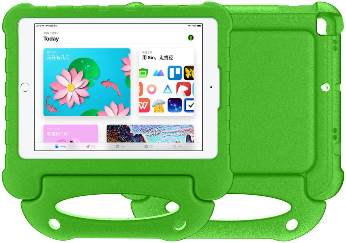 Apple iPad 2017 / 2018 / Air / Air 2 Kindvriendelijk Tablethoes Groen afbeelding 7