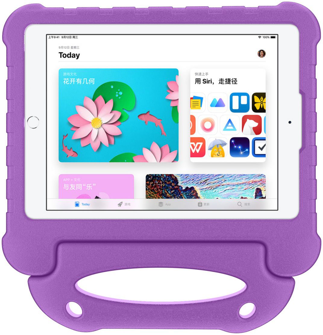 Apple iPad 2017 / 2018 / Air / Air 2 Kindvriendelijk Tablethoes Paars afbeelding 1