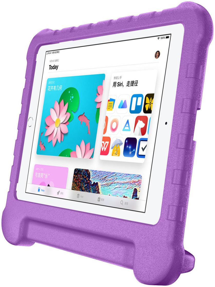 Apple iPad 2017 / 2018 / Air / Air 2 Kindvriendelijk Tablethoes Paars afbeelding 2