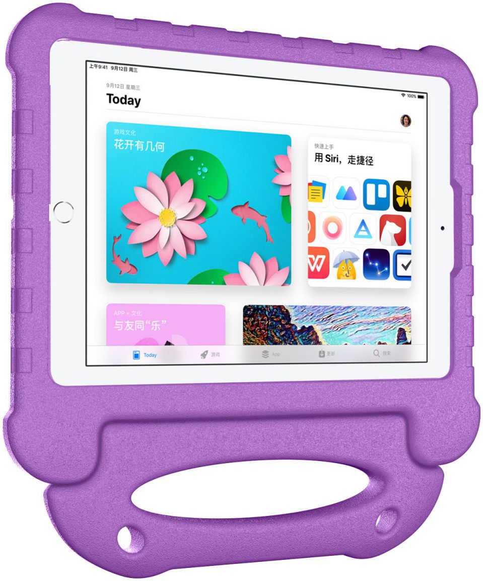 Apple iPad 2017 / 2018 / Air / Air 2 Kindvriendelijk Tablethoes Paars afbeelding 5