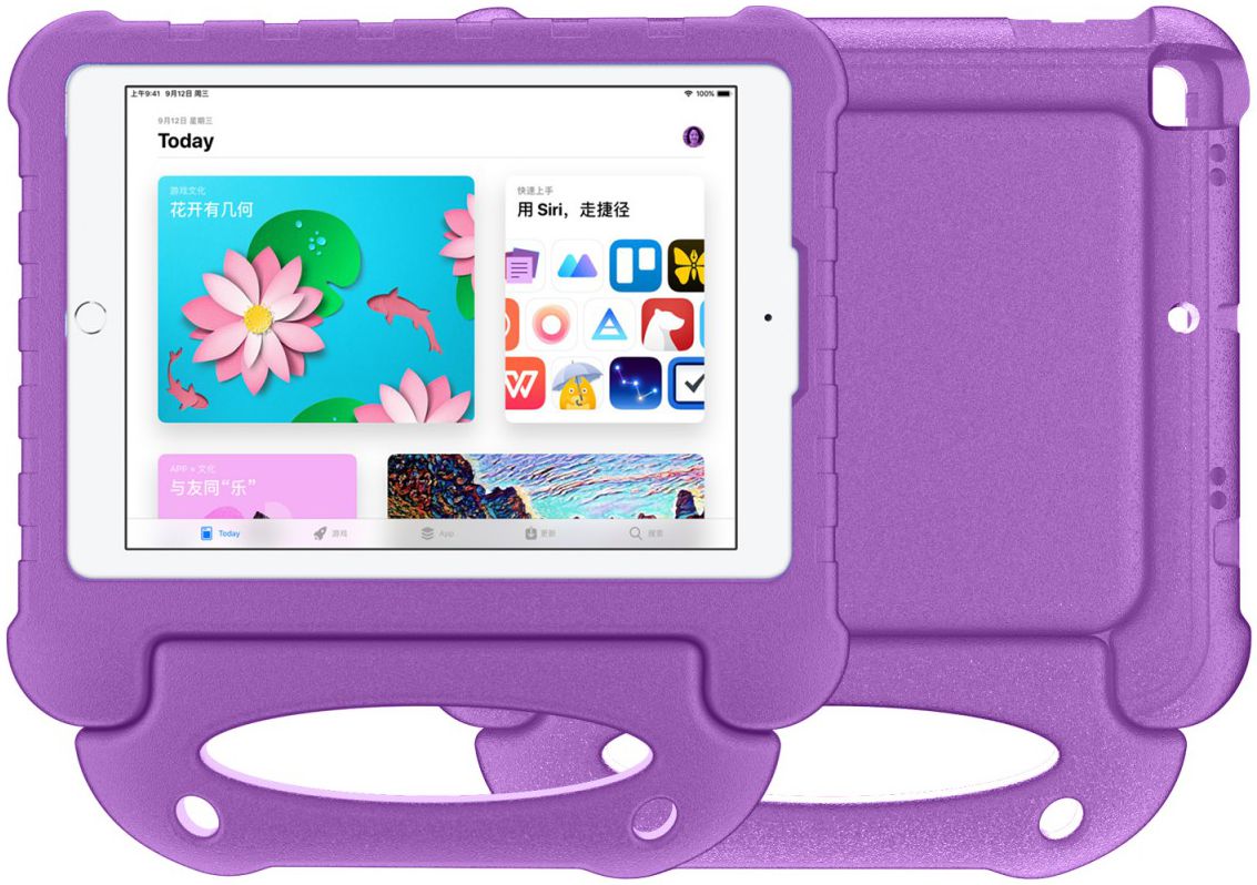 Apple iPad 2017 / 2018 / Air / Air 2 Kindvriendelijk Tablethoes Paars afbeelding 7