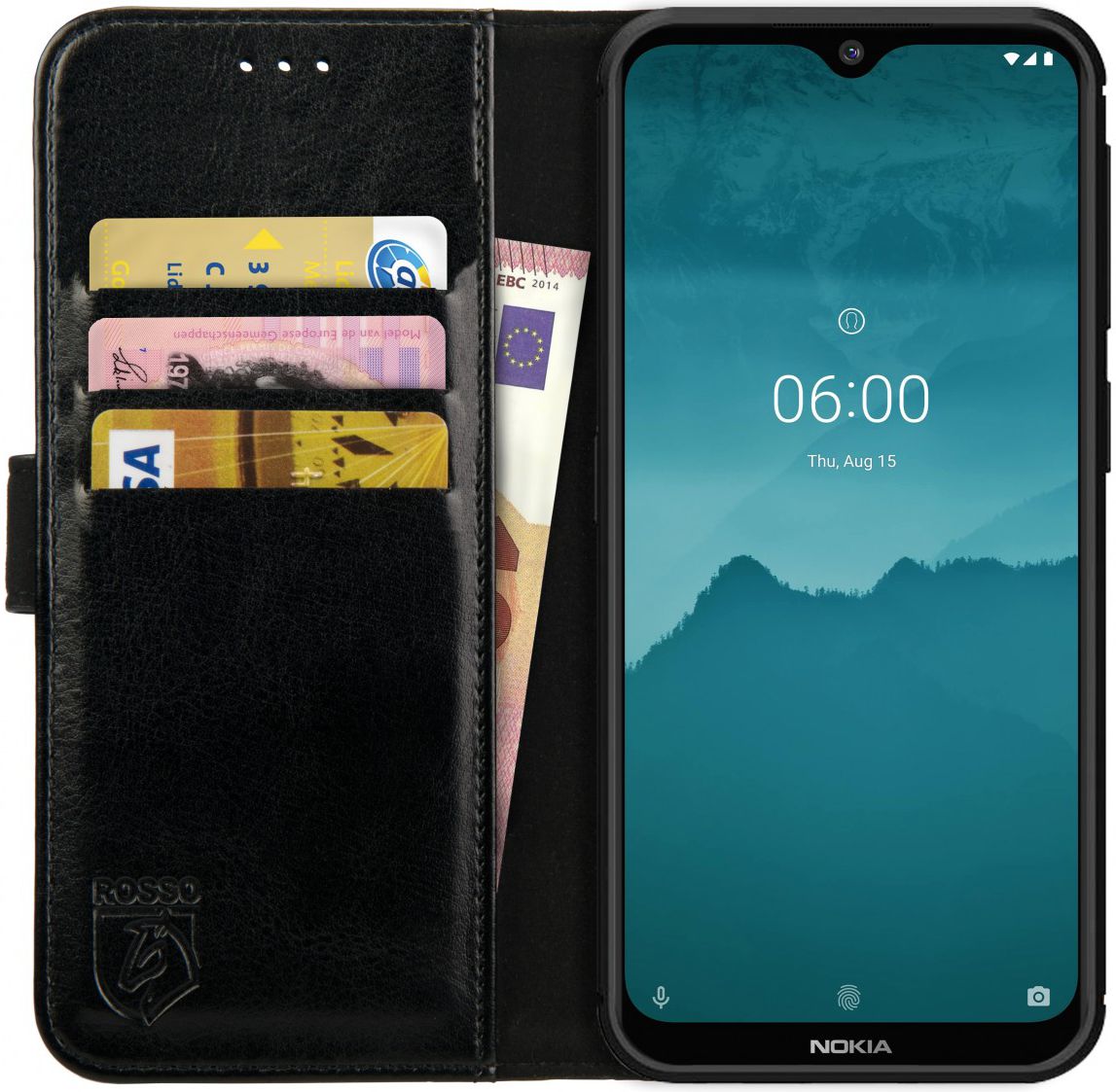 Rosso Element Nokia 6.2/ Nokia 7.2 Hoesje Book Cover Zwart afbeelding 1