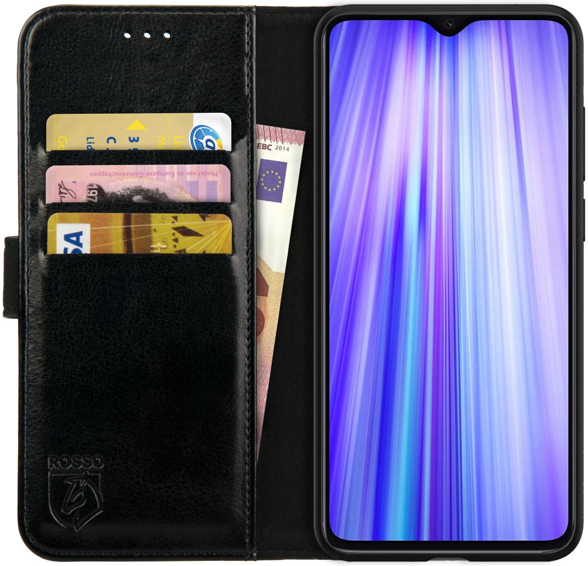Rosso Element Xiaomi Redmi Note 8 Hoesje Book Cover Zwart afbeelding 1