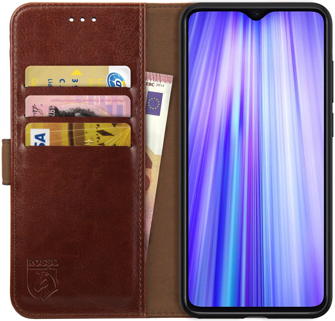 Rosso Element Xiaomi Redmi Note 8 Hoesje Book Cover Bruin afbeelding 1