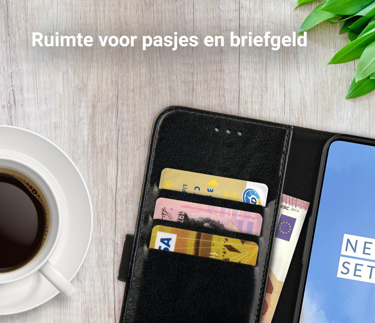 Rosso Element OnePlus 7T Hoesje Book Cover Zwart afbeelding 8