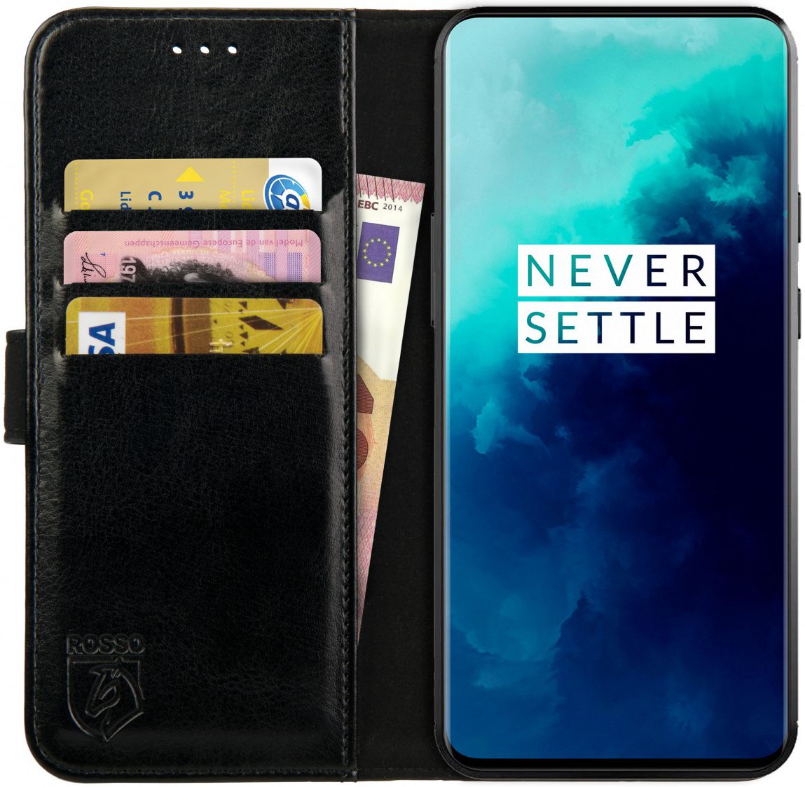 Rosso Element OnePlus 7T Pro Hoesje Book Cover Zwart afbeelding 1