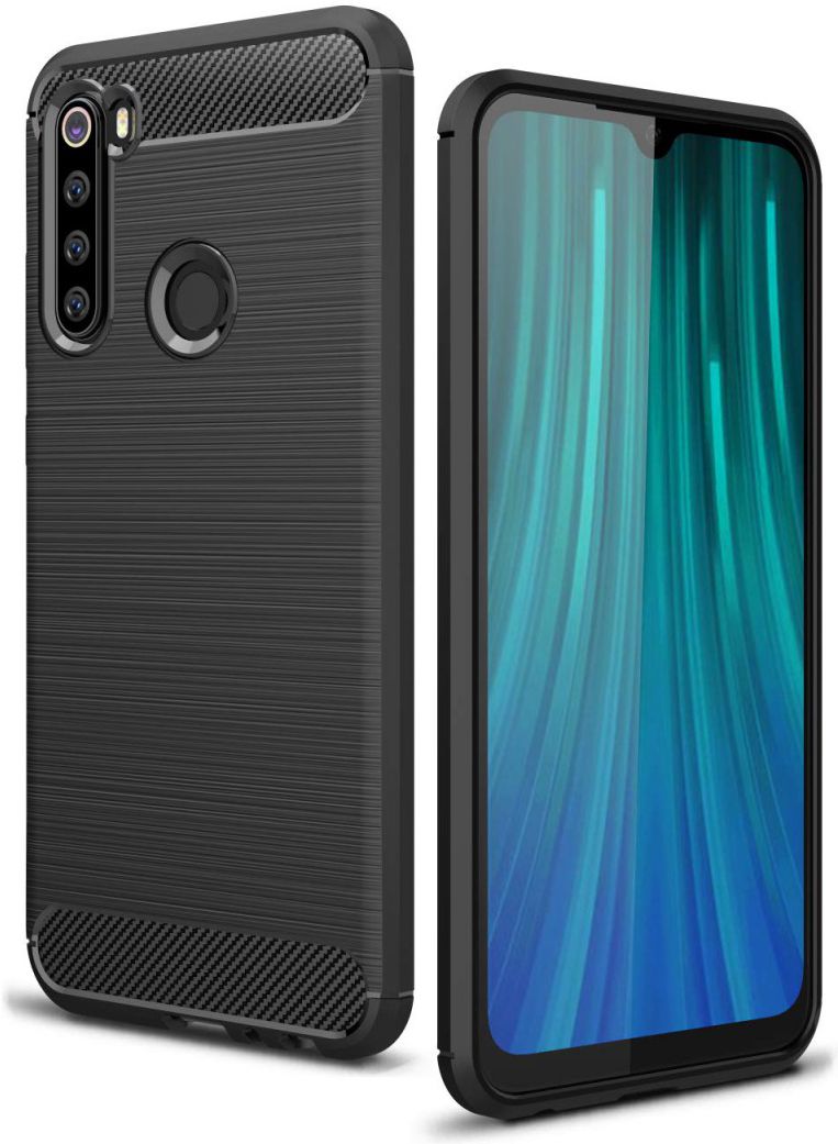 Xiaomi Redmi Note 8 Geborsteld TPU Hoesje Zwart afbeelding 1