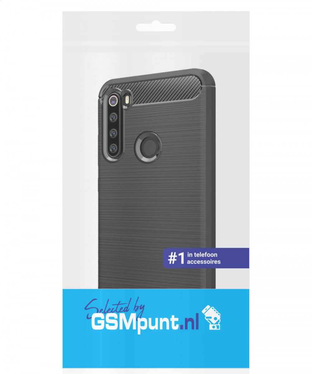 Xiaomi Redmi Note 8 Geborsteld TPU Hoesje Zwart afbeelding 2