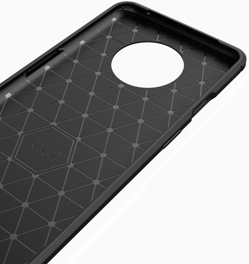 OnePlus 7T Geborsteld TPU Hoesje Zwart afbeelding 7