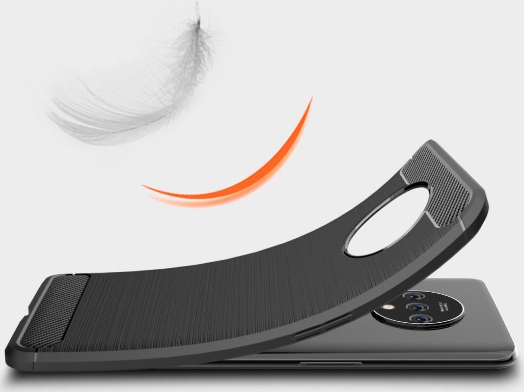 OnePlus 7T Geborsteld TPU Hoesje Zwart afbeelding 9