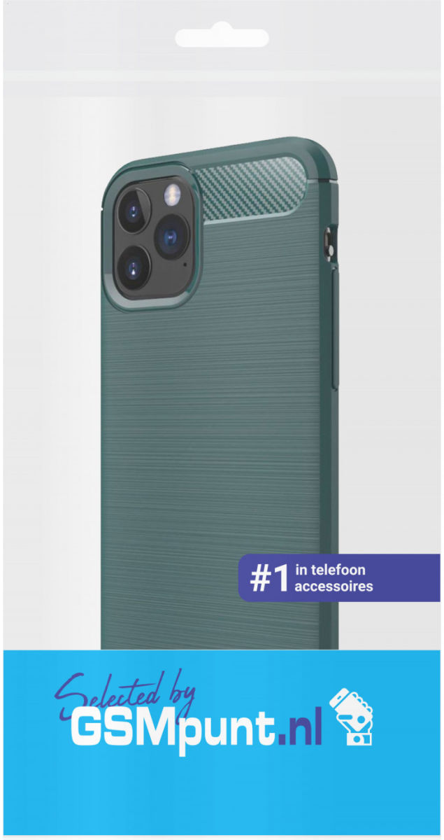 Apple iPhone 11 Pro Hoesje Geborsteld TPU Midnight Green afbeelding 2