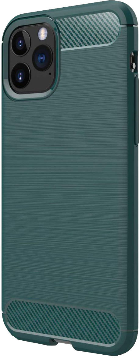 Apple iPhone 11 Pro Max Geborsteld TPU Hoesje Midnight Green afbeelding 1