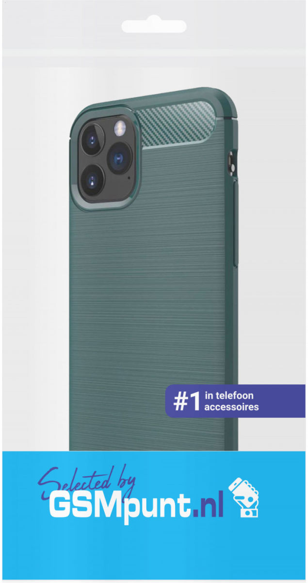 Apple iPhone 11 Pro Max Geborsteld TPU Hoesje Midnight Green afbeelding 4