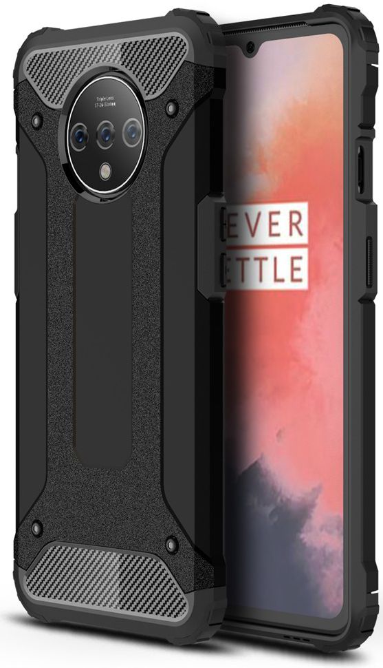 OnePlus 7T Hybride Hoesje Zwart afbeelding 1