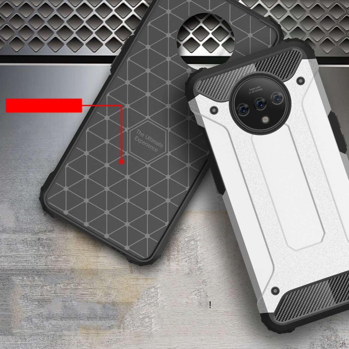 OnePlus 7T Hybride Hoesje Zwart afbeelding 5