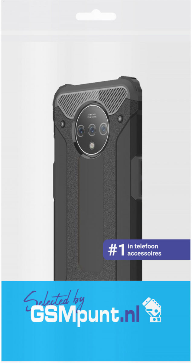 OnePlus 7T Hybride Hoesje Zwart afbeelding 2