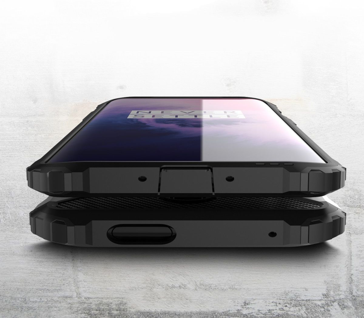 OnePlus 7T Pro Hybride Hoesje Zwart afbeelding 3