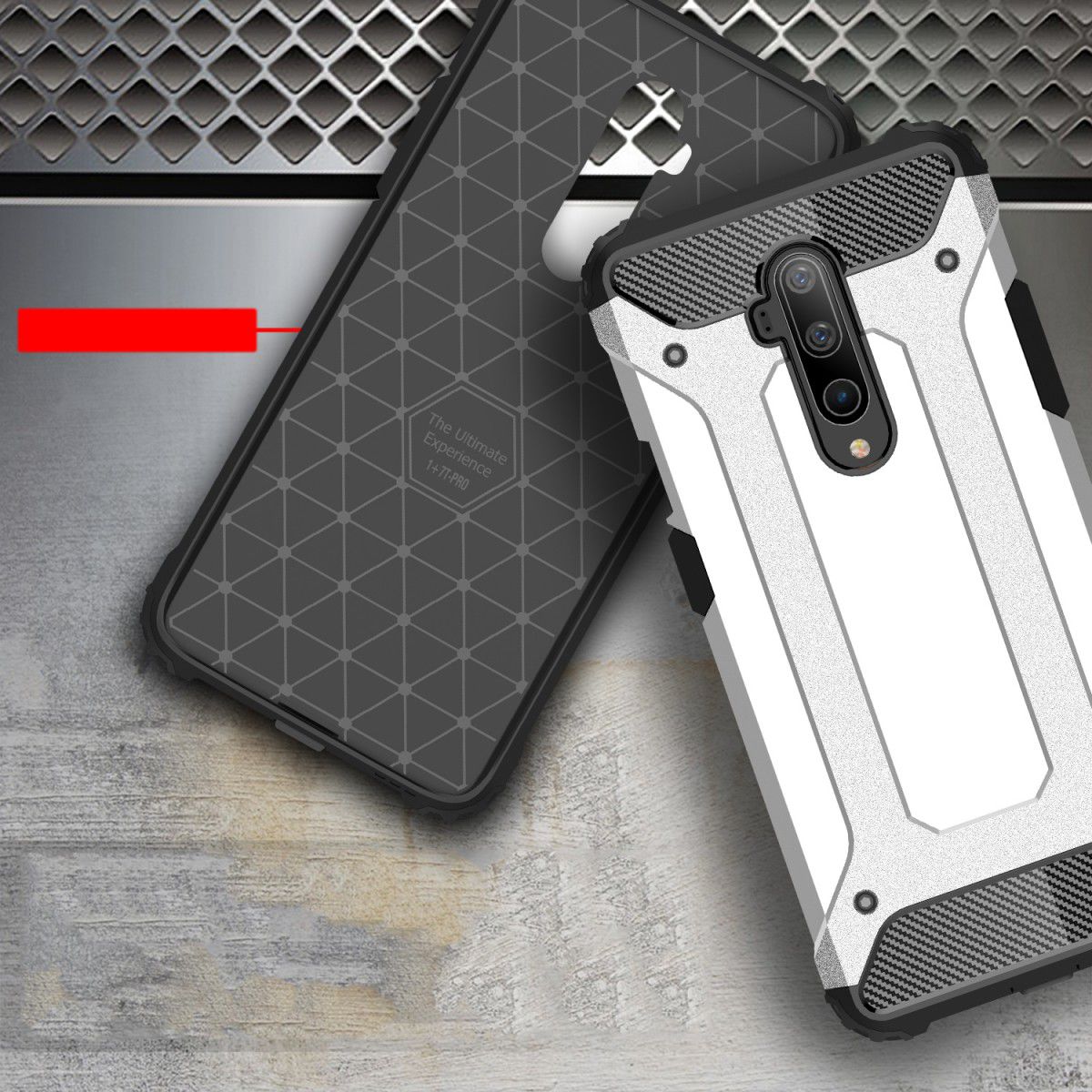 OnePlus 7T Pro Hybride Hoesje Zwart afbeelding 4