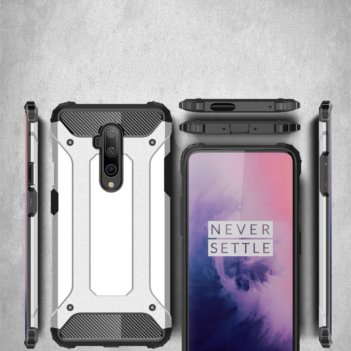 OnePlus 7T Pro Hybride Hoesje Zwart afbeelding 7