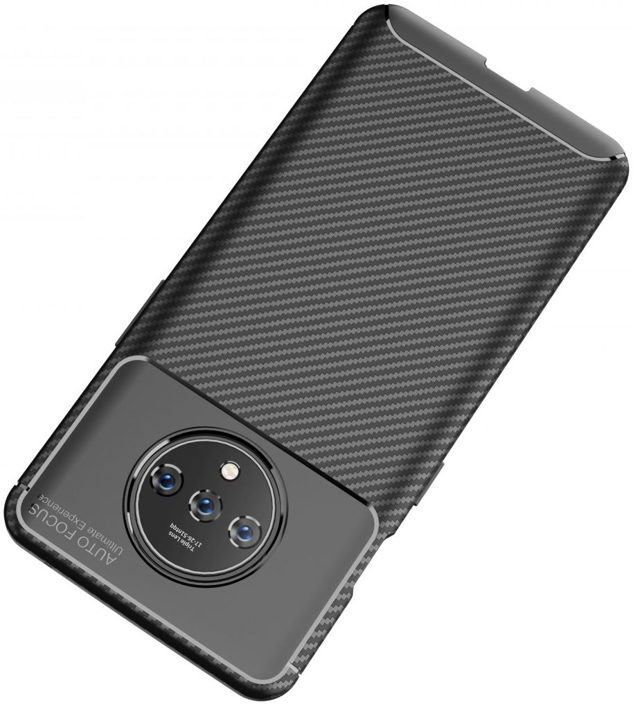 OnePlus 7T Siliconen Carbon Hoesje Zwart afbeelding 9