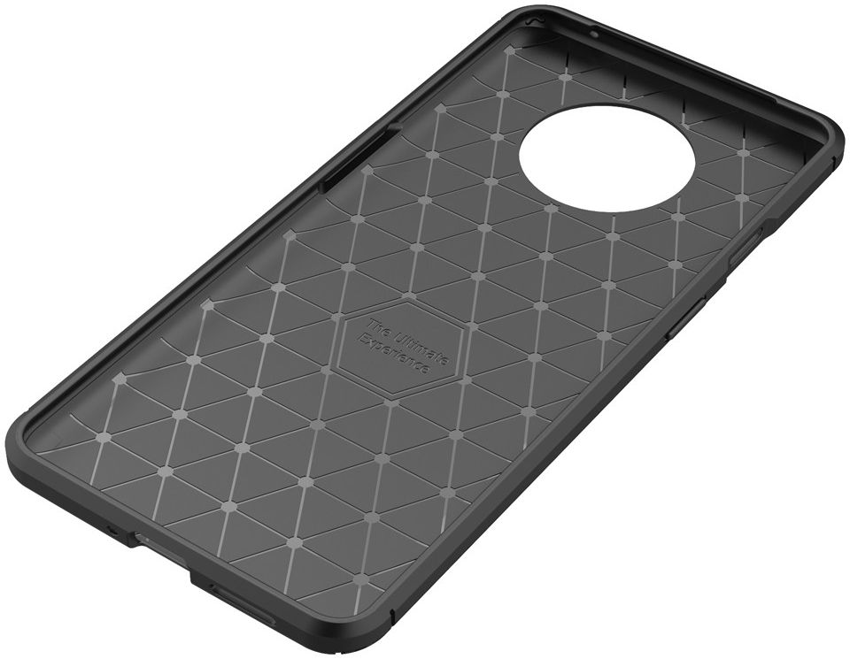 OnePlus 7T Siliconen Carbon Hoesje Zwart afbeelding 11